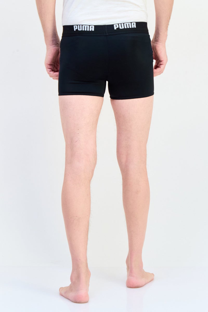 PUMA سراويل سباحة للرجال بشعار العلامة التجارية، أسود - Image 2